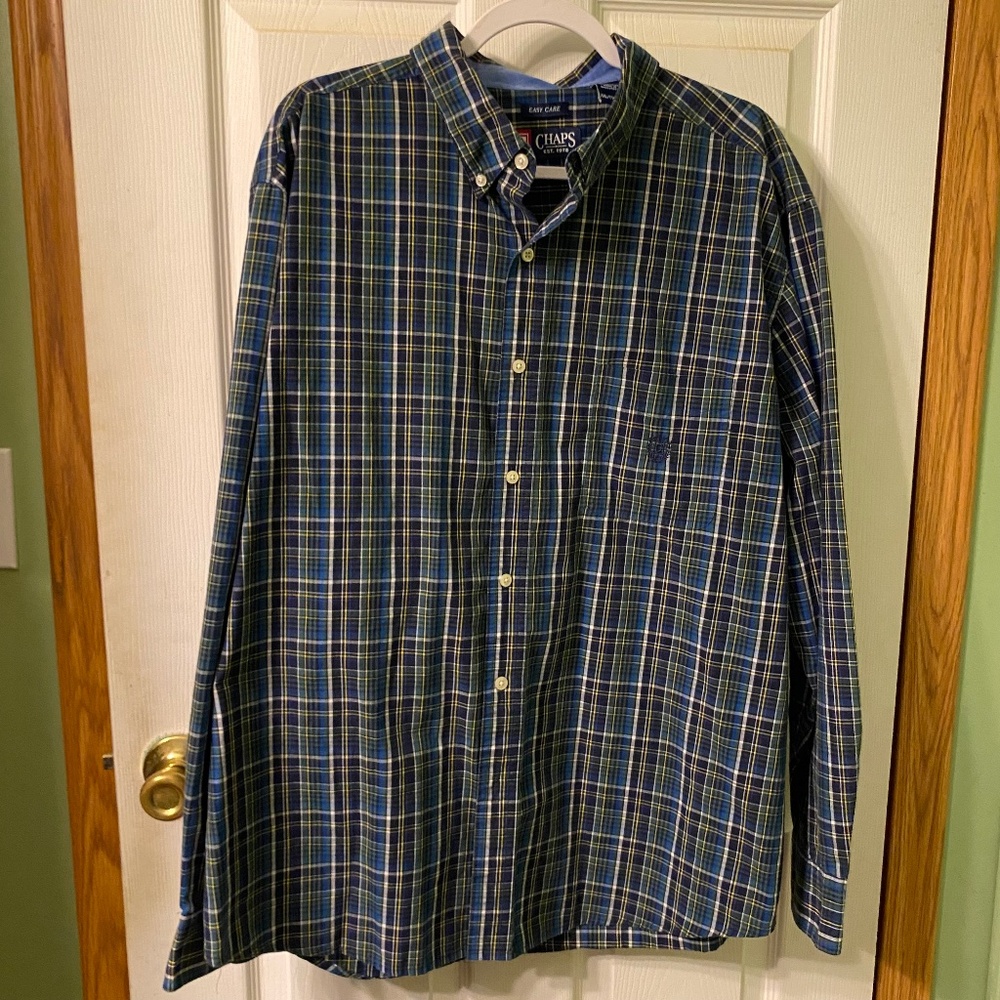 Men’s Chaps Plaid Button Down